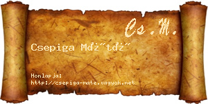 Csepiga Máté névjegykártya