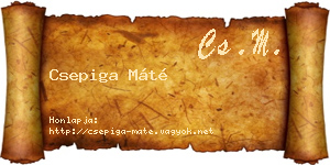 Csepiga Máté névjegykártya